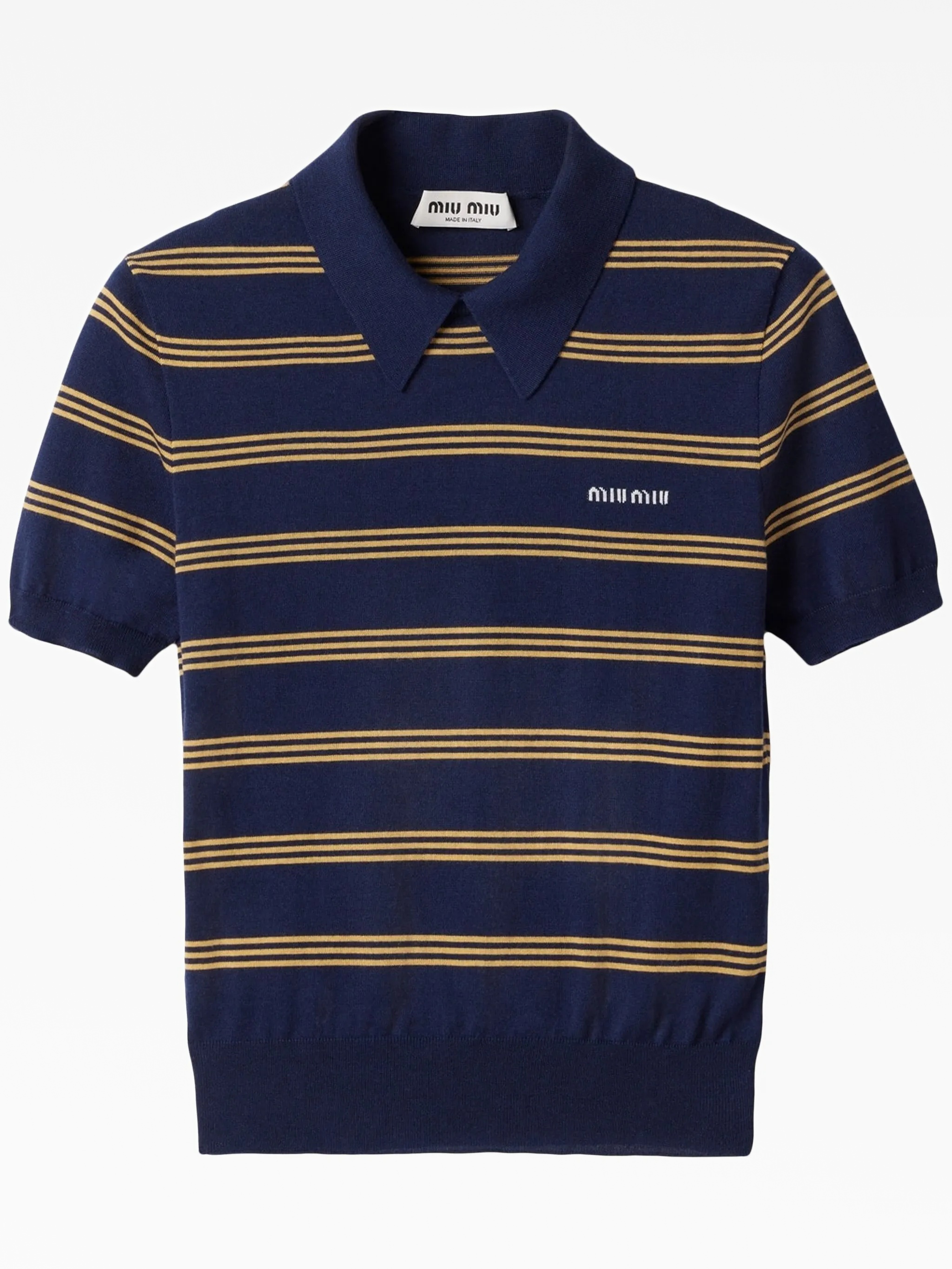 トップス mi Striped polo top Miu Miu — купить на платформе Dropp Market. Наш