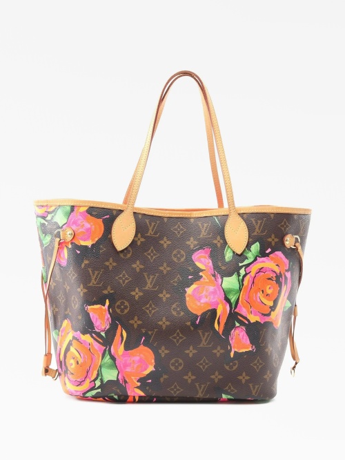 Сумка-тоут Louis Vuitton Neverfull MM с монограммой и розами Louis