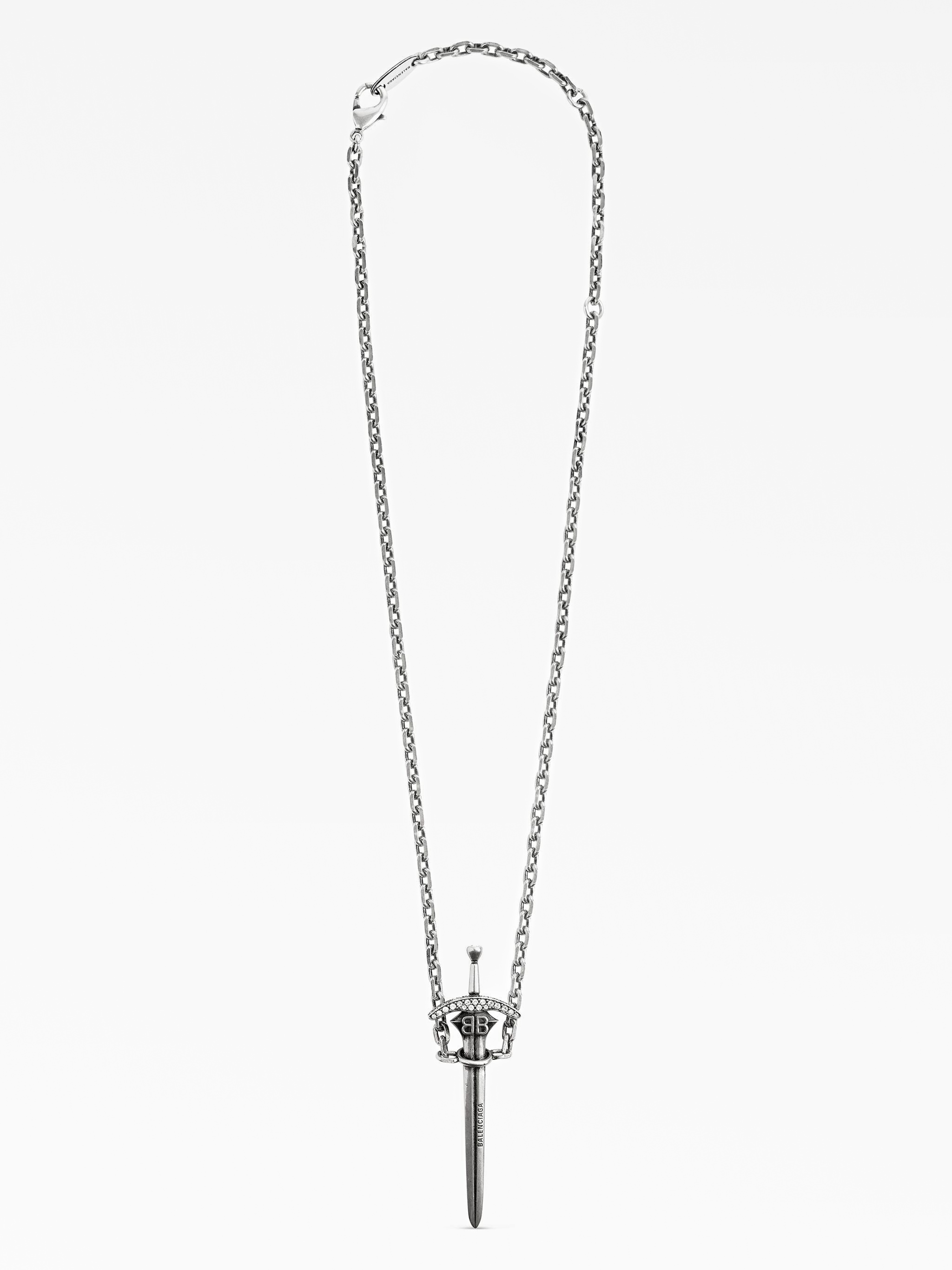 送料込+BALENCIAGA+GOTH SWORD ブローチ Goth Sword Brooch in Antique Silver | Balenciaga US