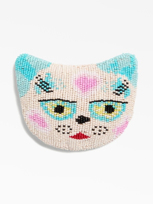 Брошь "Кошка" с бисером