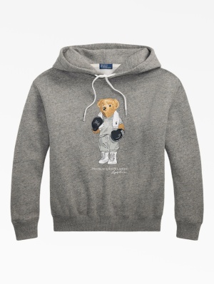 Серая толстовка с капюшоном с боксером Polo Bear Polo Ralph Lauren