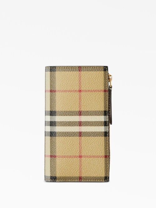Vintage Check-pattern bi-fold wallet