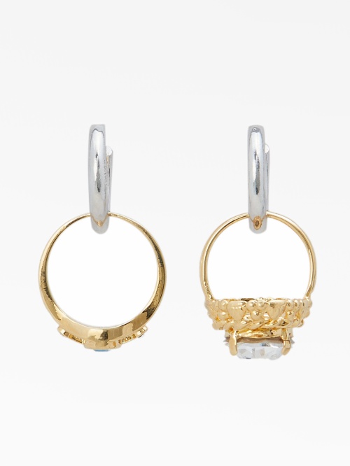 finger-ring hoop earrings