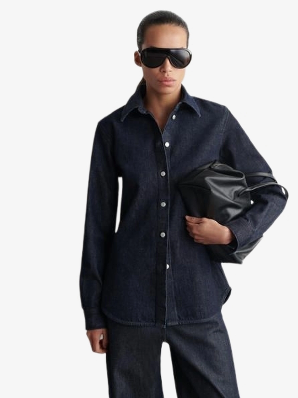 Рубашка из индиго денима regular fit