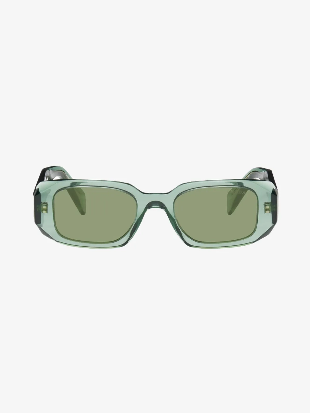 Rectangular transparent acetate sunglasses