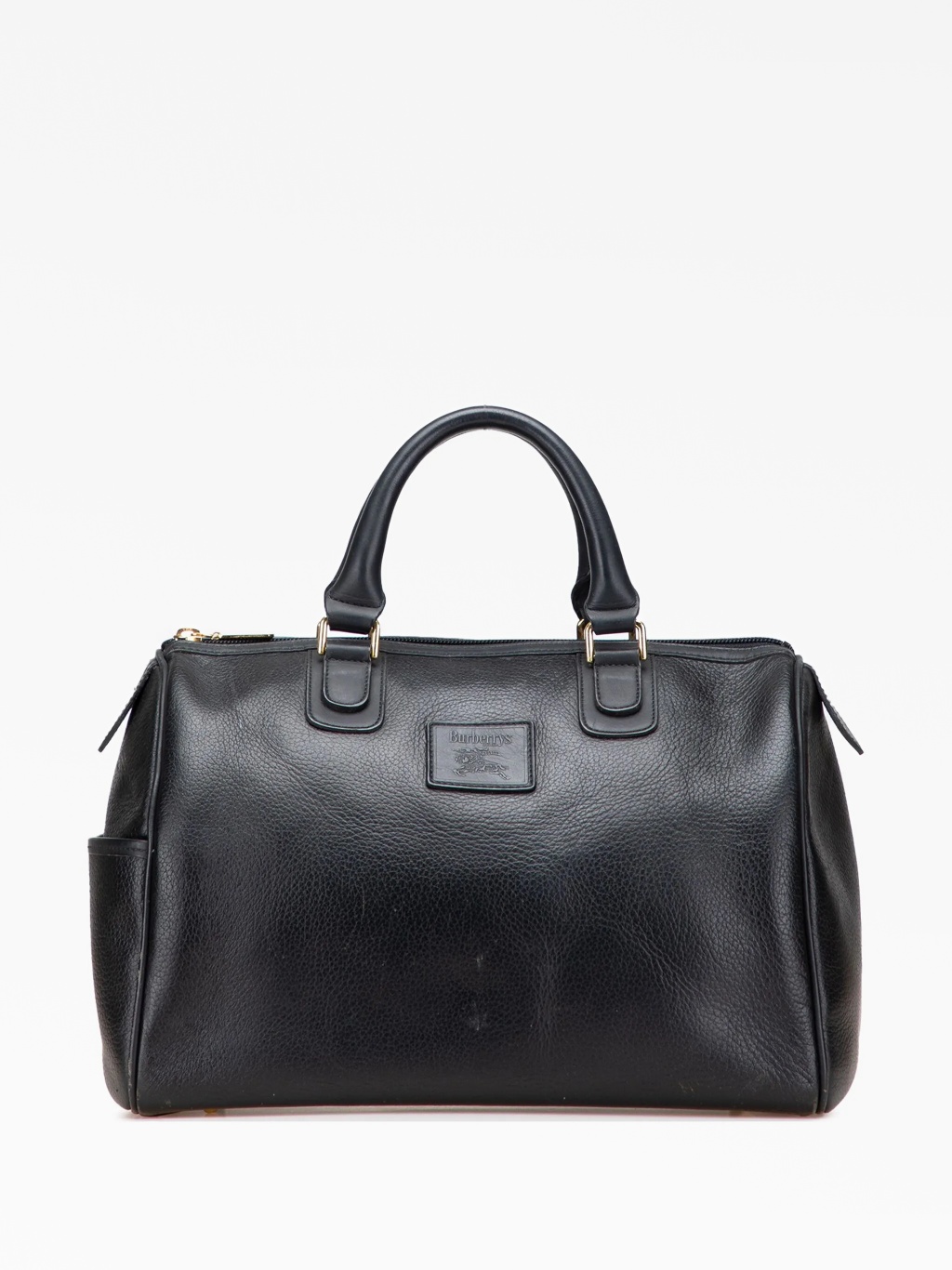 バッグ Vtg Burberrys Boston Bag Black Leather Burberry Boston Bag | The Little Purse