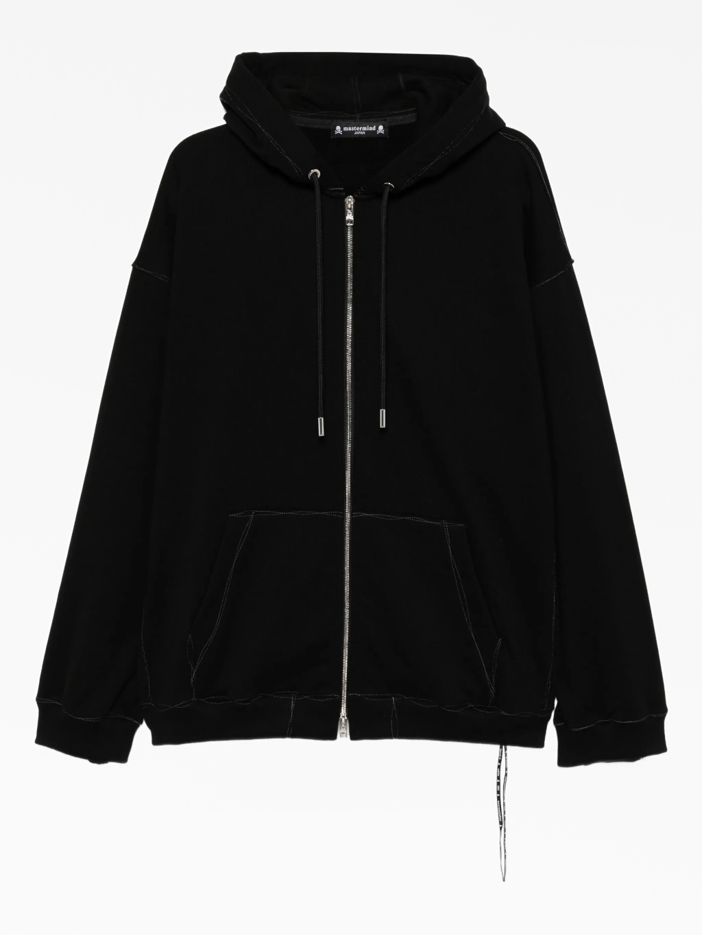 Черное худи на молнии с вышитым логотипом Mastermind Japan