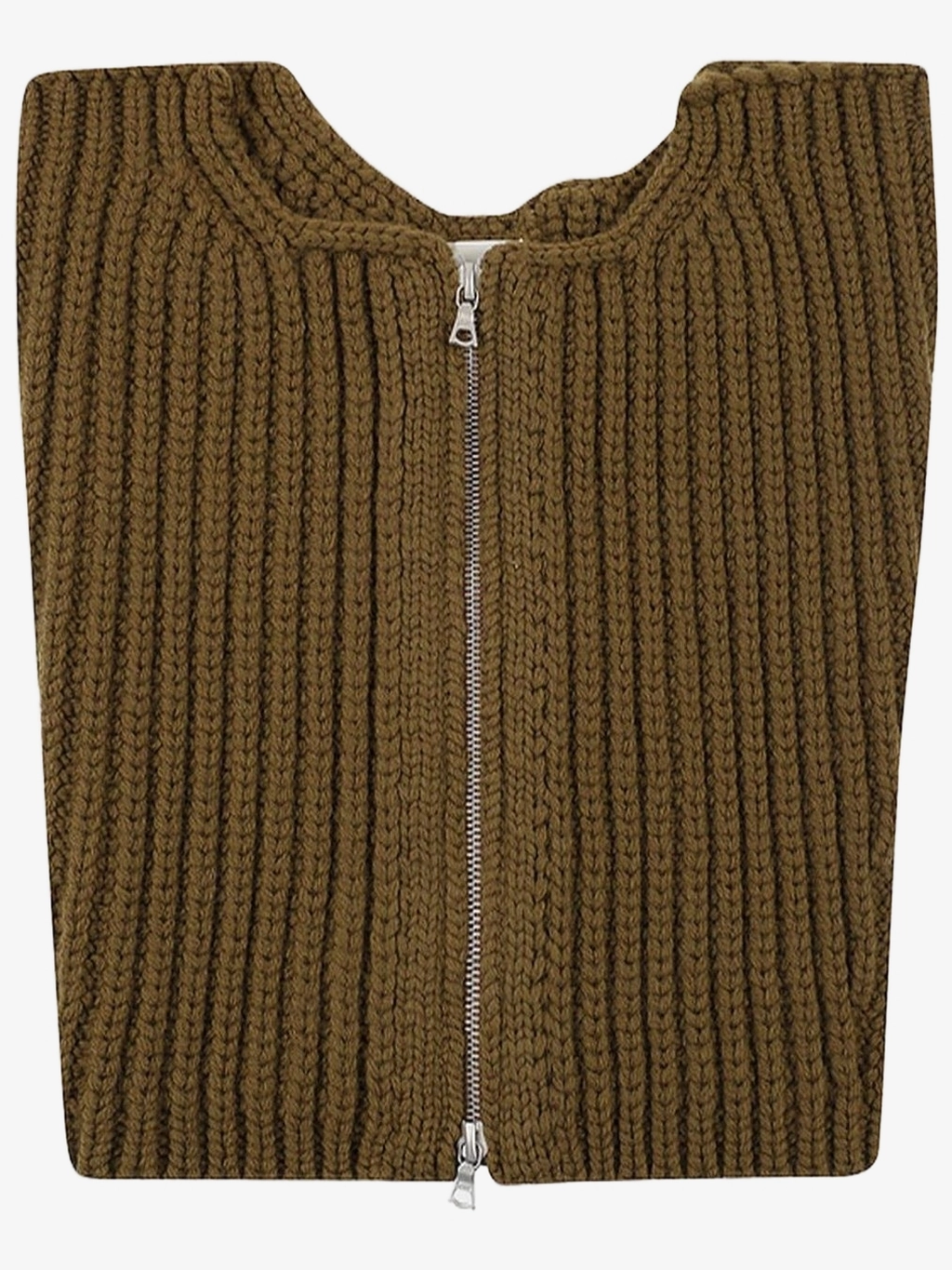 Шарф с застежкой-молнией и рубчатым воротником