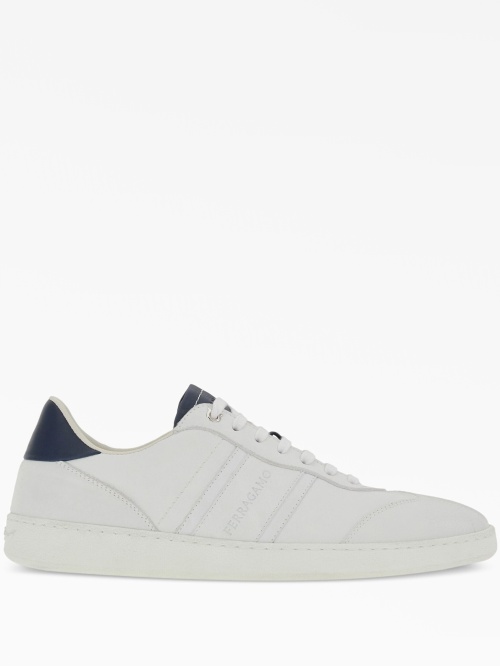 Logo-debossed leather sneakers