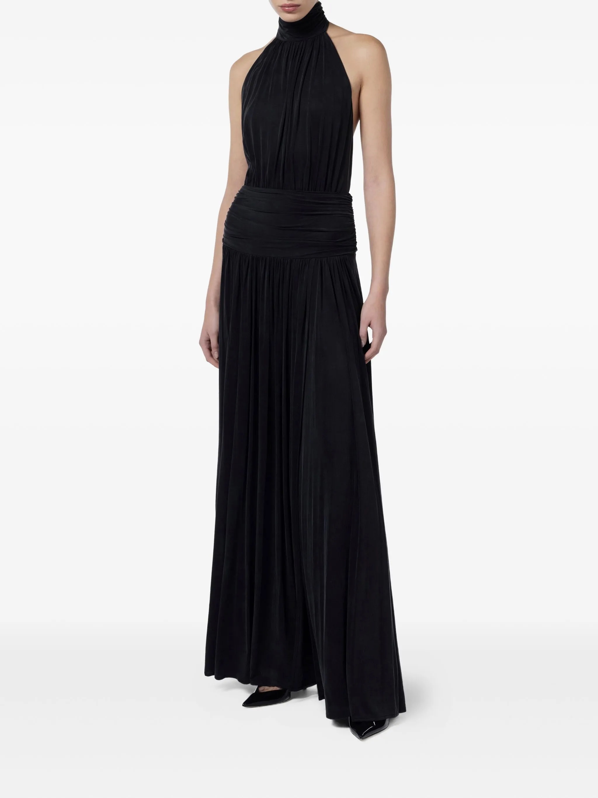 elisabetta franchi jewelled bow jersey maxi dress Elisabetta Franchi Jewelled Bow Jersey Maxi Dress | Brown