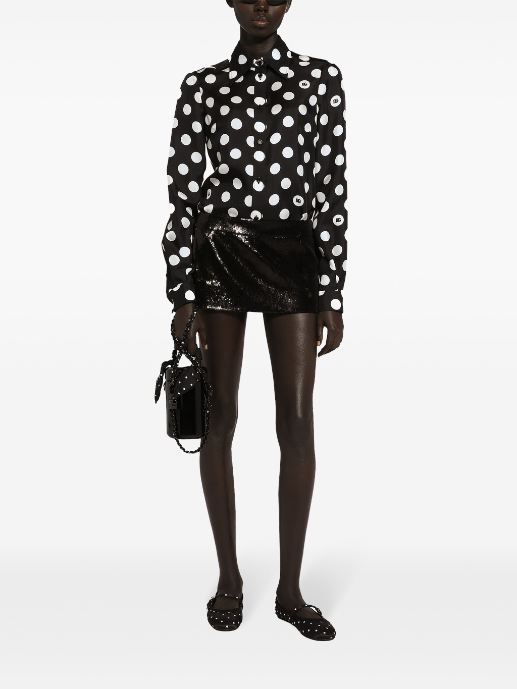 Sequined low-rise miniskirt