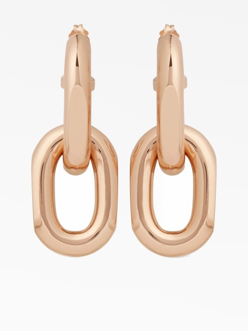 Двойные серьги-подвески XL с розовым золотом