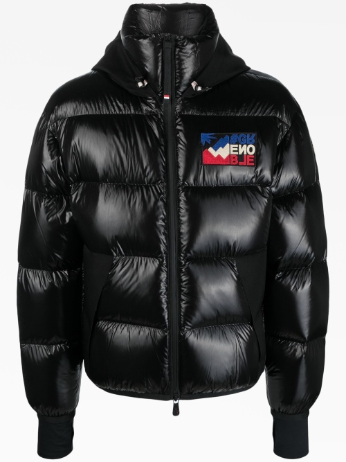 Marcassin logo patch padded jacket Moncler Grenoble Dropp Market. 250 Leam Farfetch Tessabit MyTheresa