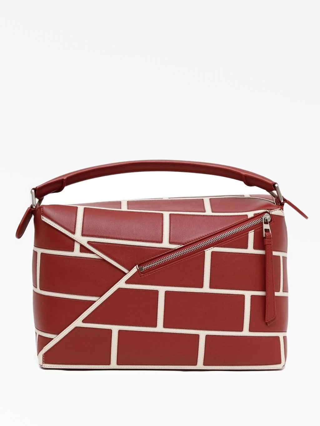 Сумка на плечо с burnt red кромкой в форме пазла