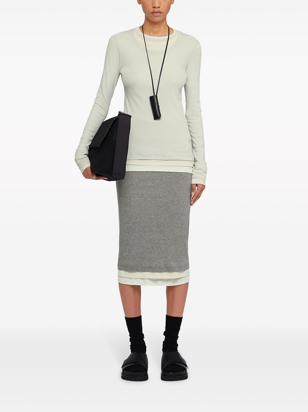 Хлопковая футболка с многослойным дизайном