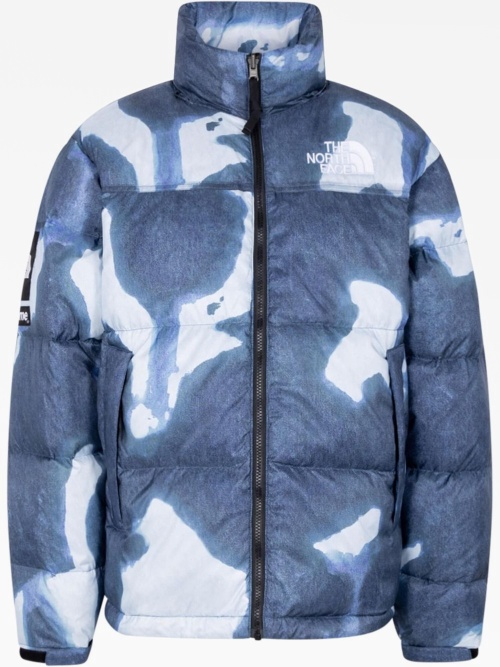 ジャケット・アウター Supreme TNF Bleached Denim Print Nuptse X the north face bleached denim print nuptse jacket Supreme