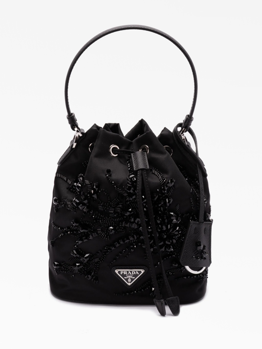 Сумка-тоут Prada с бисером и затягивающимся шнурком