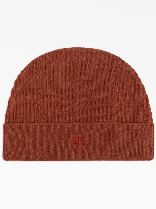Embroidered-logo beanie