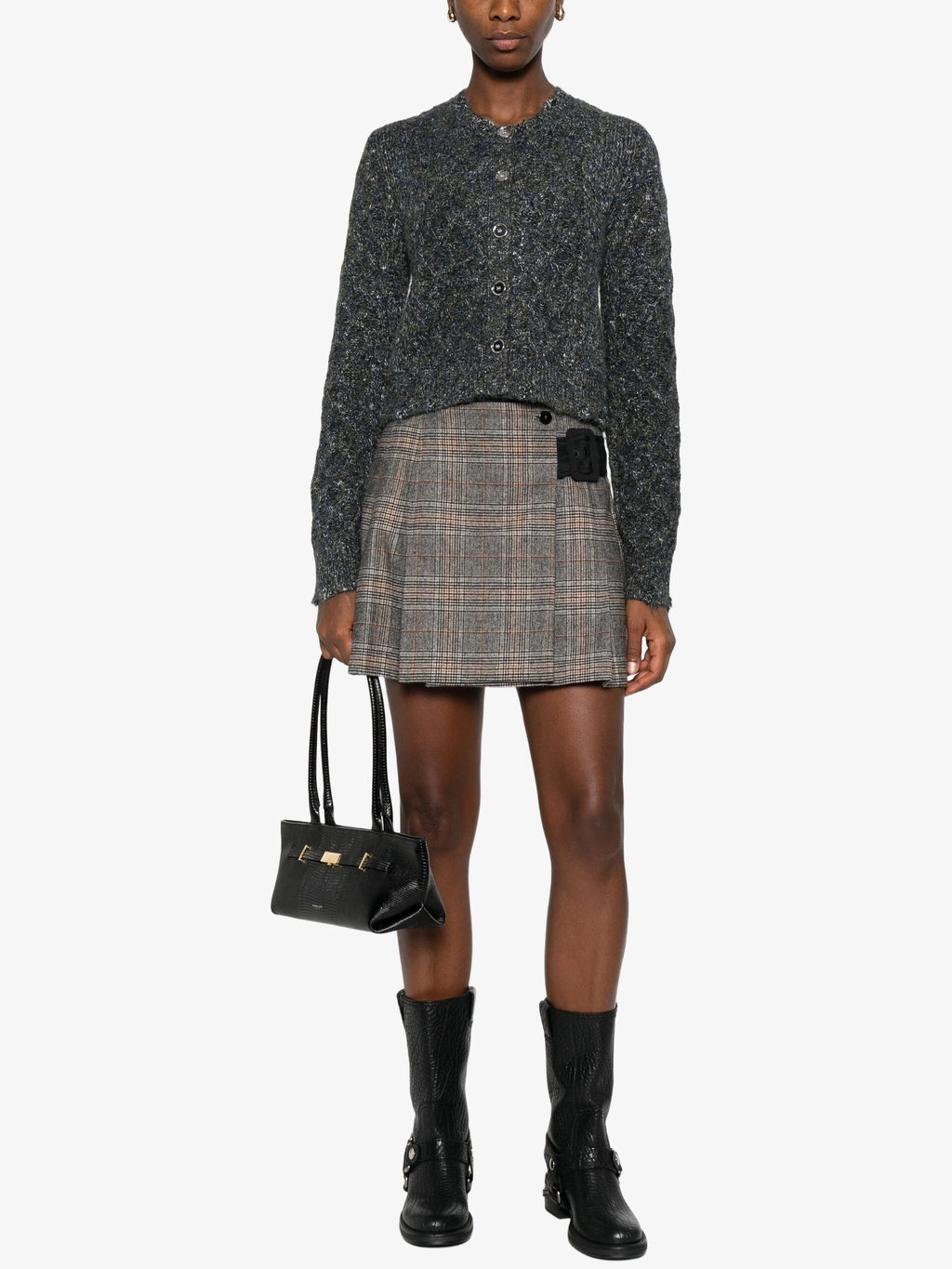 Металлизированный вязаный кардиган