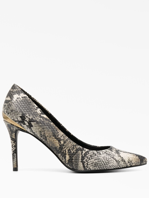 100mm snakeskin-effect pumps