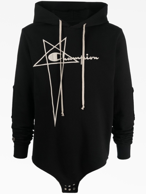 Хлопковый худи с вышивкой логотипа Rick Owens X Champion — купить