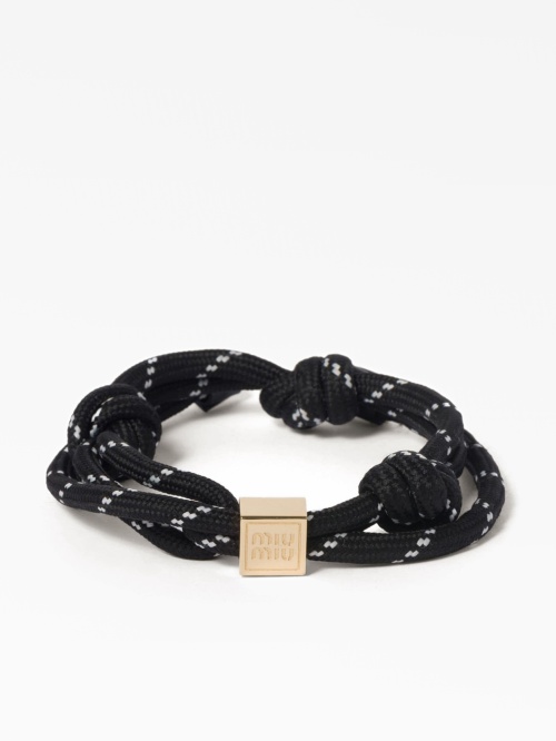 logo-charm rope bracelet