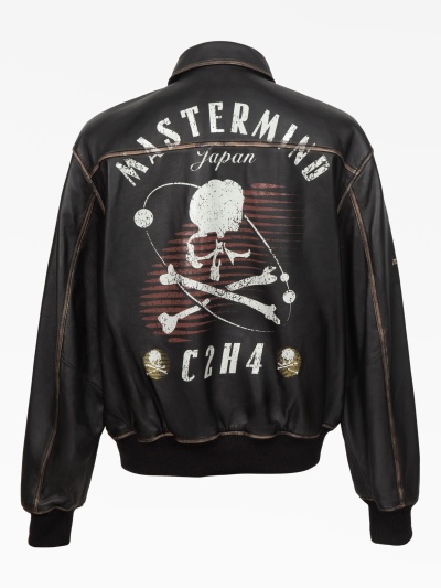 ジャケット・アウター 1970s mabrun Black Leather Bomber Jacket fbdacbf1-6af3-48fd-9c40-