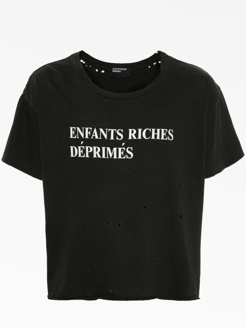 Футболка с принтом логотипа и потертостями Enfants Riches Déprimés