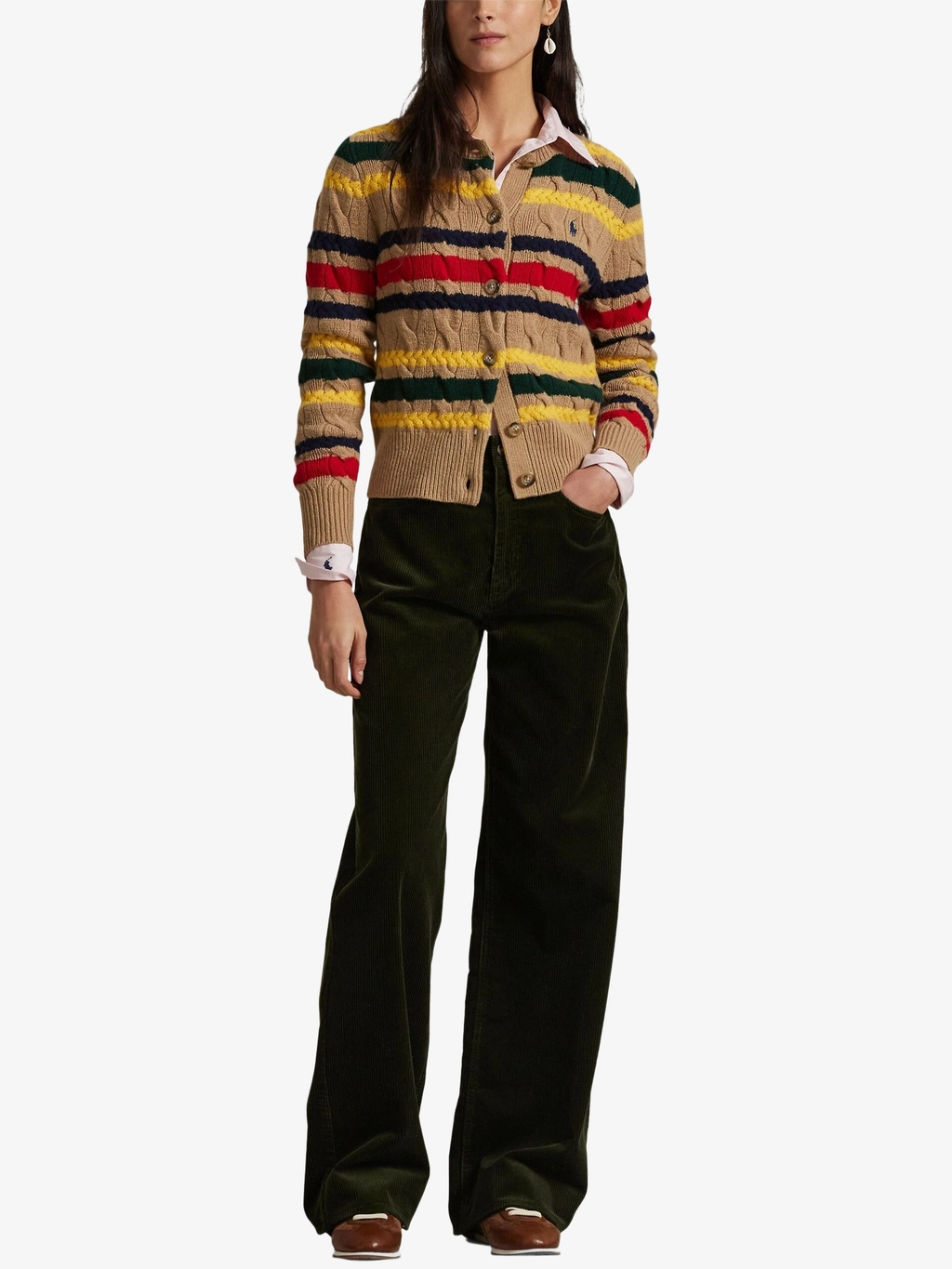 Брюки из вельвета с высокой талией